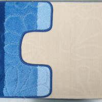 Súprava kúpeľňových predložiek s výrezom TÁŇA - vzor 01 - modrá