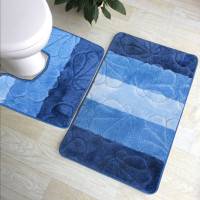 Súprava kúpeľňových predložiek s výrezom TÁŇA - vzor 01 - modrá