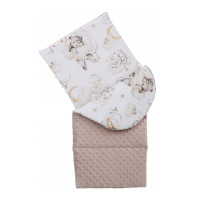 Obojstranné hniezdočko (kokon) pre bábätko - BABYMAM PREMIUM set 7v1 - Medvieďatá s béžovou minky