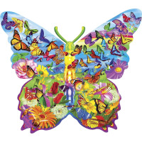 MASTERPIECES Obrysové puzzle Motýlie prekvapenie 1000 dielikov