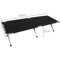 Skladacia kempingová posteľ - 189 x 70 cm - čierna