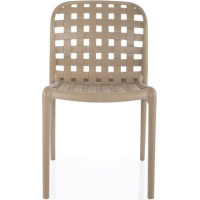 Záhradná plastová stolička STRIP - béžová
