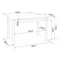 Jedálenský stôl ANYA 100x60 - dub lancelot/antracit
