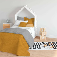 Prikrývka na posteľ ATLANTA 120x200 cm - šedý/horčicovo žltý