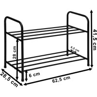 Kovová polica na topánky NORI - čierna