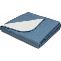Obojstranný prehoz na posteľ MERINO 220x240 cm - krémový/modrý