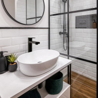 Umývadlová batéria LENKA - vysoká - čierna matná