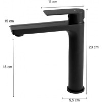 Umývadlová batéria LENKA - vysoká - čierna matná