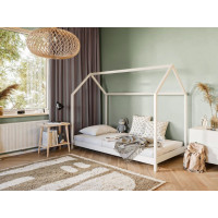 Detská domčeková posteľ z masívu borovice LUCIE - 200x90 cm - BIELA