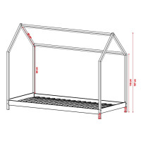 Detská domčeková posteľ z masívu borovice LUCIE - 200x90 cm - PRÍRODNÁ