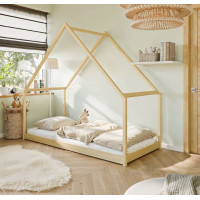 Detská domčeková posteľ z masívu borovice ROMAN - 200x90 cm - PRÍRODNÁ