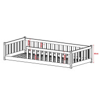 Detská Montessori posteľ z masívu borovice BETTY - 200x90 cm - BIELA