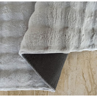 Kusový koberec MERLIN 3D - imitácia králičej kožušiny - šedý