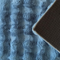 Kusový koberec MERLIN 3D - imitácia králičej kožušiny - modrý