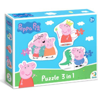 DODO Puzzle Prasiatko Peppa: Rodina 3v1 (2,3,4 dielikov)