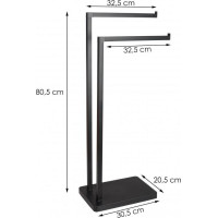 Stojan na uteráky ROOKI - 2 ramenný - čierny