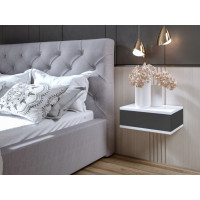 Nočný stolík LOFT - biely/grafitový