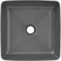 Keramické umývadlo SQUARE 37 DP - šedé matné