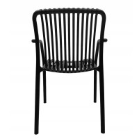 Záhradná plastová stolička ANRIC - čierna