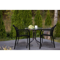 Záhradná plastová stolička ANRIC - čierna