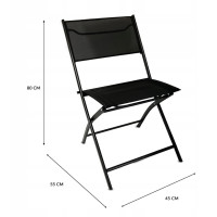 Balkónová skladacia stolička LOBOS - čierna
