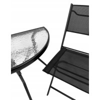 Balkónová skladacia stolička LOBOS - čierna