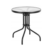 Záhradný okrúhly stôl BERGAMO - 90 cm - čierny