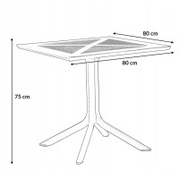 Záhradný stôl TULUM 80x80 cm - toupe