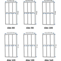 Sprchové dvere Rea ALEX 100 cm - brúsené zlaté