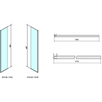 Polysan MODULAR SHOWER pevný panel na inštaláciu na stenu modulu MS2, 1000 mm, ľavý MS2B-100L