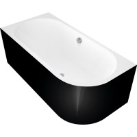 Polysan ASTRA L MONOLITH asymetrická vaňa 160x75x60cm, biela/čierna 33611MB