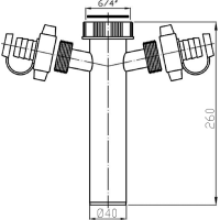 Bruckner Drezová odtoková rúrka 6/4", 2x práčková odbočka, DN40, biela 155.136.0