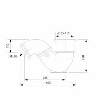 Aqualine Násuvný sifón, DN110mm TU588