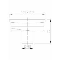 Bruckner Podlahový vpust 103x103 priama, DN40, mriežka nerez lesk 183.053.0