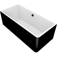 Polysan MARLENE CURVE L MONOLITH obdĺžniková vaňa 175x75x63cm, biela/čierna 72034MCLB