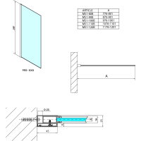 Polysan MODULAR SHOWER BLACK jednodielna zástena pevná na inštaláciu na stenu, 1000 mm MS1-100B