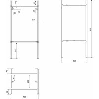 Sapho PUNO podstavec pod umývadlo 400x820x360mm, čierna SKA570-2