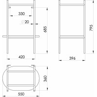 Sapho PUNO podstavec pod umývadlo 550x795x396mm, zlato mat SKA590-5