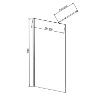 Aqualine WALK-IN zástena jednodielna na inštaláciu na stenu, 800x1900 mm, sklo číre WI081