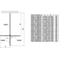 Polysan MODULAR SHOWER stena na inštaláciu na stenu, pre pripojenie otočného panelu, 1000 mm MS3A-100