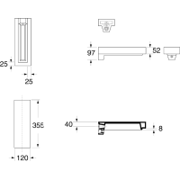 Kerasan INKA odkladná keramická doska 12x35, 5cm, biela mat 341530