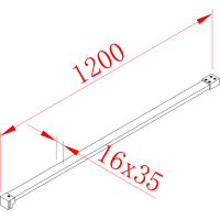Polysan MODULAR SHOWER BLACK, vzpera kolmá 1200 mm MSBR1B