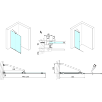 Polysan MODULAR SHOWER zástena s pojazdmi 1200 mm, čierna MS5-120B