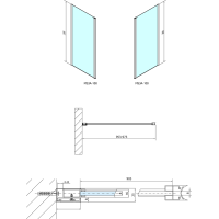 Polysan MODULAR SHOWER stena na inštaláciu na stenu, pre pripojenie otočného panelu, 1000 mm MS3A-100