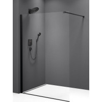 Polysan MODULAR SHOWER BLACK jednodielna zástena pevná na inštaláciu na stenu, 1100 mm MS1-110B