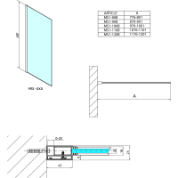 Polysan MODULAR SHOWER BLACK jednodielna zástena pevná na inštaláciu na stenu, 900 mm MS1-90B