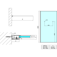 Polysan MODULAR SHOWER jednodielna zástena pevná na inštaláciu na stenu, s otvormi na držiak uterákov, 1000 mm MS1-100-D