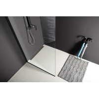 Polysan MODULAR SHOWER BLACK jednodielna zástena pevná na inštaláciu na stenu, 900 mm MS1-90B