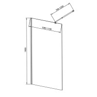 Aqualine WALK-IN zástena jednodielna na inštaláciu na stenu, 1100x1900 mm, sklo číre WI111