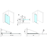 Polysan MODULAR SHOWER zástena s pojazdmi 1600 mm, čierna MS5-160B